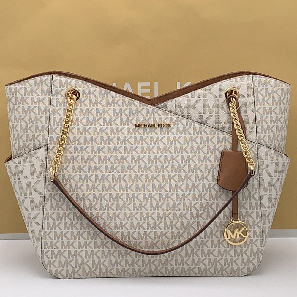MICHAEL KORS LARGE X CHAIN LOGO SHOULDER BAG - Picture 1 of 16